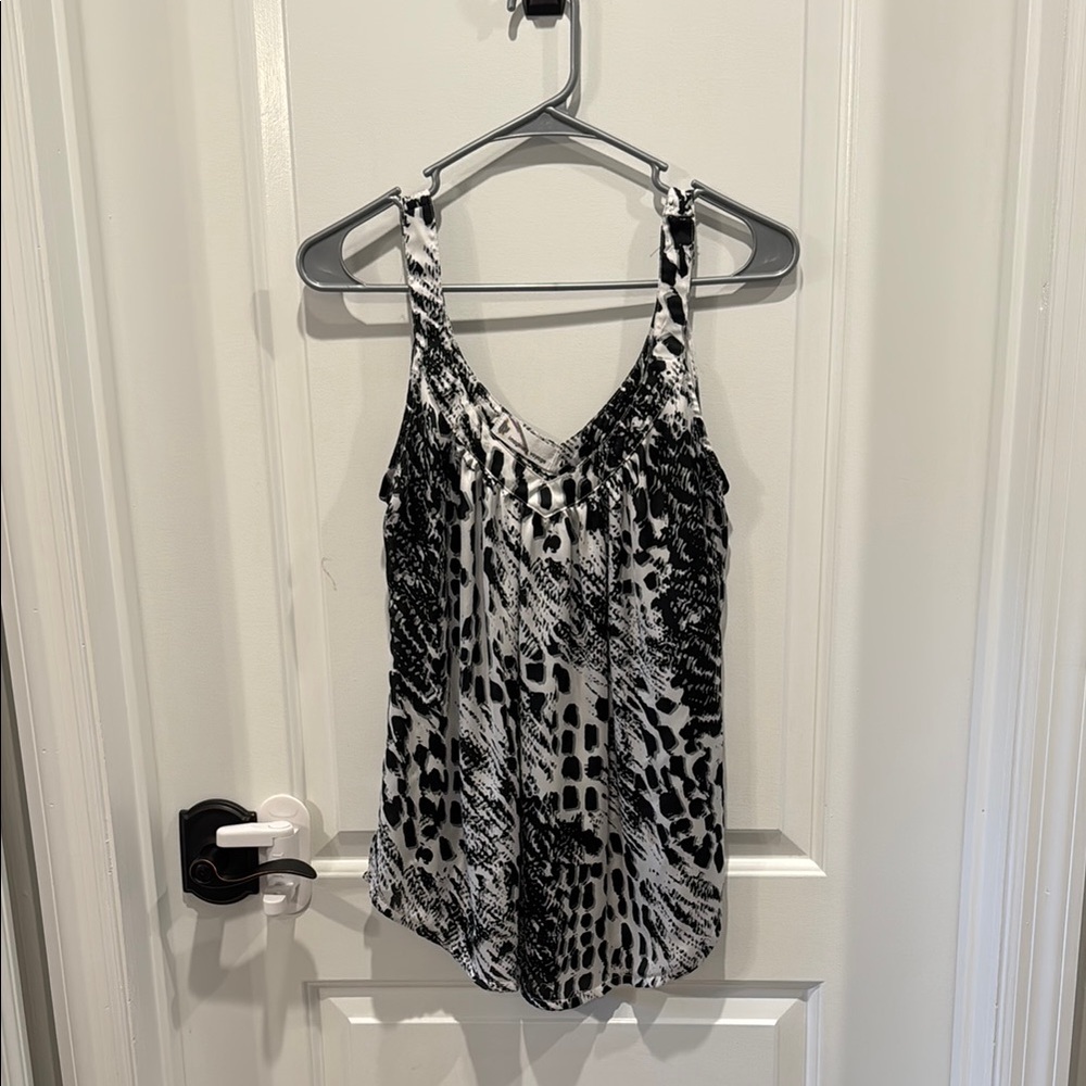 Imaginary Voyage Black and White Graphic Camisole Top